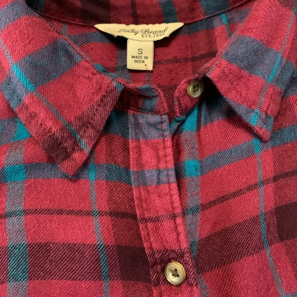 Lucky Brand Plaid Button Down Long Sleeve Shirt Size Small - Picture 8 of 17